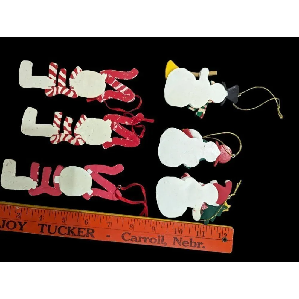 Santa  and reindeer Christmas ornaments‎ set of 6 Holiday decor